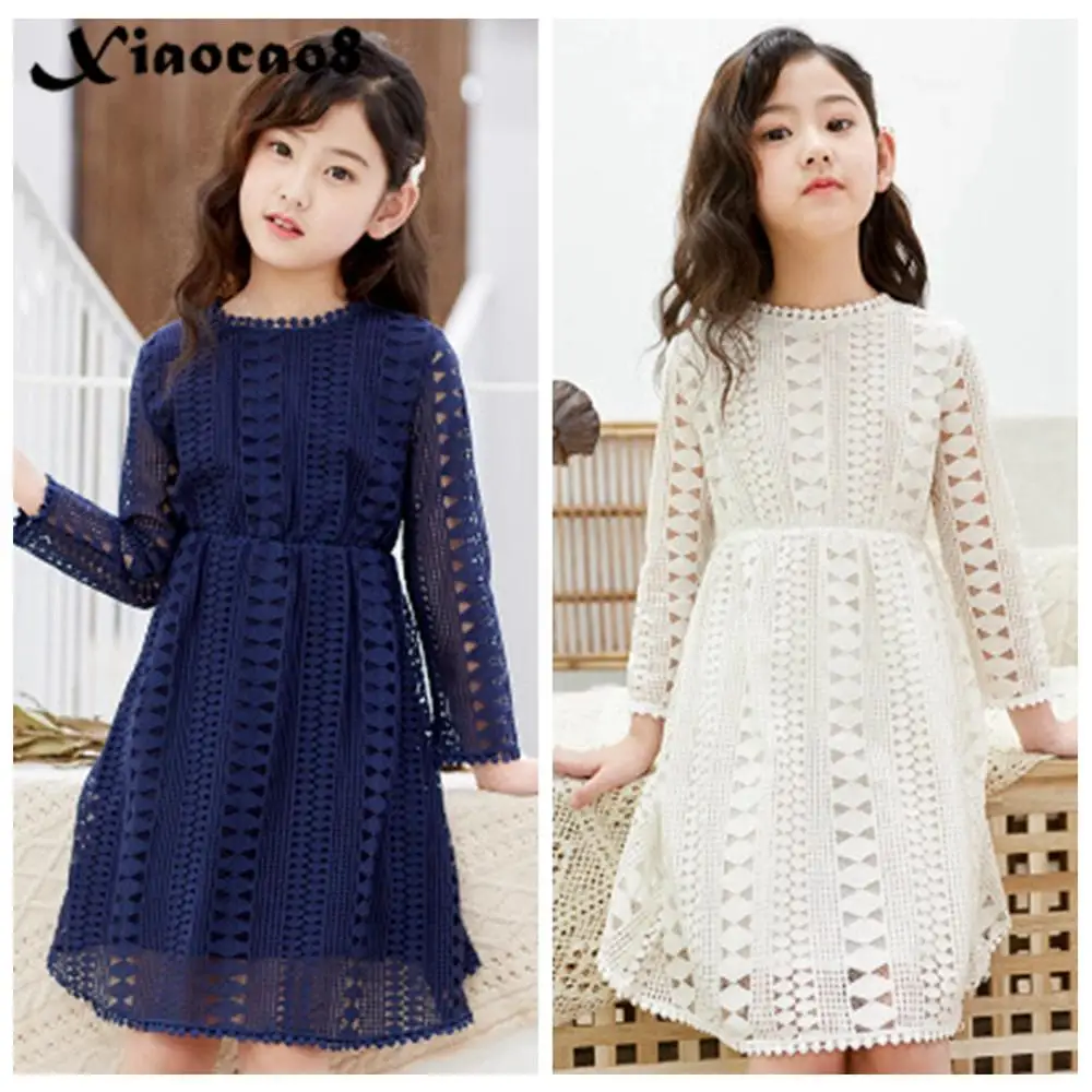 Toddler Girl Clothes Solid Dresses Kids Long Sleev...