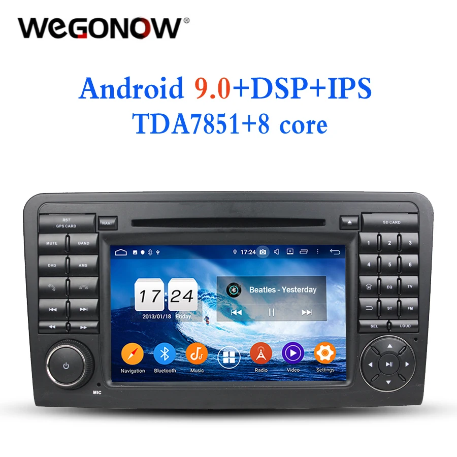 Android 9 0 для Benz W164 ML300 ML350 ML450 ML500 2005 2012 4 Гб ОЗУ 8 ядерный автомобильный dvd плеер Wifi BT RDS