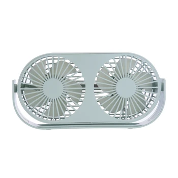 

360 Degree Summer Rotating Double-Head Usb Cooling Personal Fan 3 Adjustable Speeds For Office Home Outdoor Green