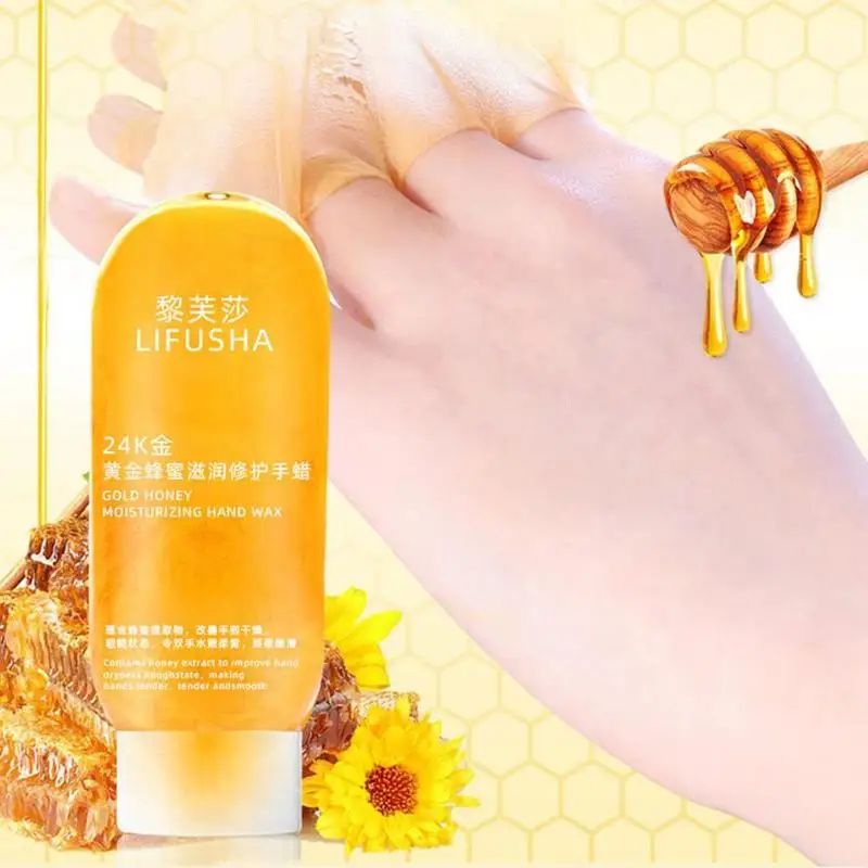 220g Golden Hand Whitening Moisturizing Fine Lines Gold Soften Wax Skin Hand 24k Hand Exfoliating Calluses Care I3t4