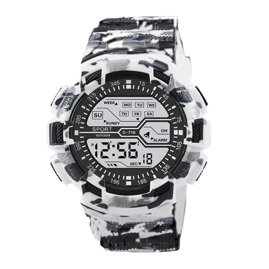 Камуфляжные мужские спортивные часы люксовый бренд Модные Военные цифровые часы светодиодный электронные часы подарок для мужчин relogio masculino# X