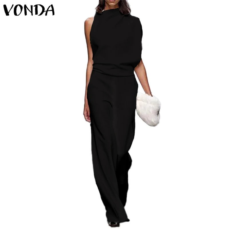 Комбинезоны сексуальные комбинезоны женские Комбинезоны VONDA женские летние вечерние комбинезоны без рукавов повседневные брюки размера плюс