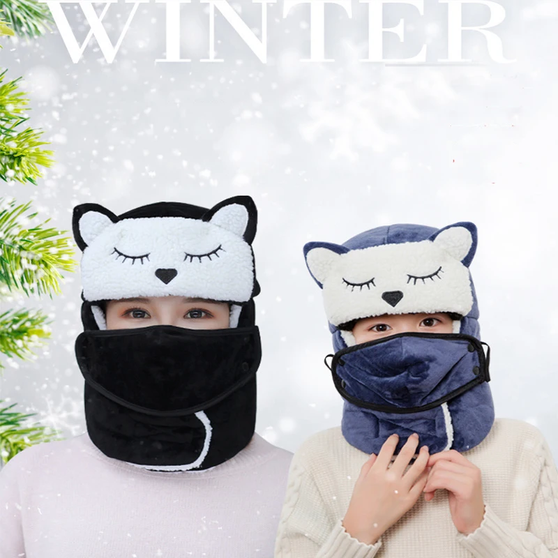 НОВАЯ шапка для родителей и ребенка, зимняя теплая шапка Lei Feng для мужчин и женщин, уличная детская Милая Толстая ветрозащитная шапка, хлопковая шапка для холодной погоды