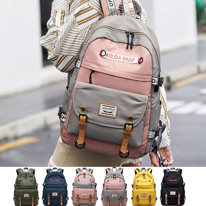 

17 Inch Waterproof Canvas Stripe Outdoor backpack Sports Camping Hiking Trekking School Laptop with USB Port Charge