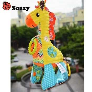 

New Arrive Plush Baby Toy Baby Rattle Toys Giraffe Pull Bell Plush Toys Infant Appease Dolls Free Shipping SZ39