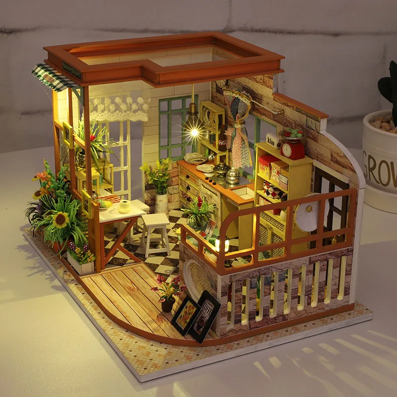 最大79％オフ！ 友人のための家具ミニチュアと手作りの3DDIYドールハウスキットモデル