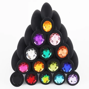 Silicone Anal Plug Removable Jewel Butt Plug Anus Stimulator Sex Toys Prostate Massager For Women Man Couple Gay 5