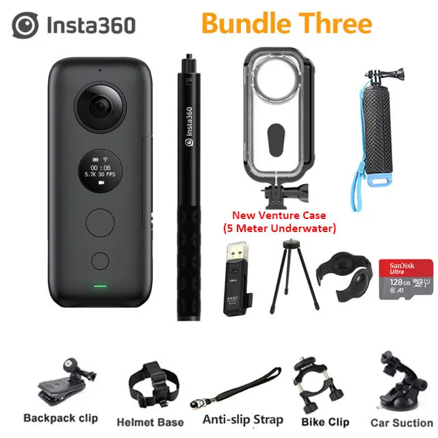 Insta360 EVO 3D VR Insta360 One X панорамная камера F2.2 180 5,7 K видеокамера для iPhone XS Max XR X 8 7 6 series SE PK Xiaomi - Цветной: One X n Parts 1