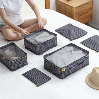 

6PCS/Set Luggage Packing Organizer Set Travel Mesh Bag Luggage Organizer Packing Cosmetic Bag Organiser for Clothing