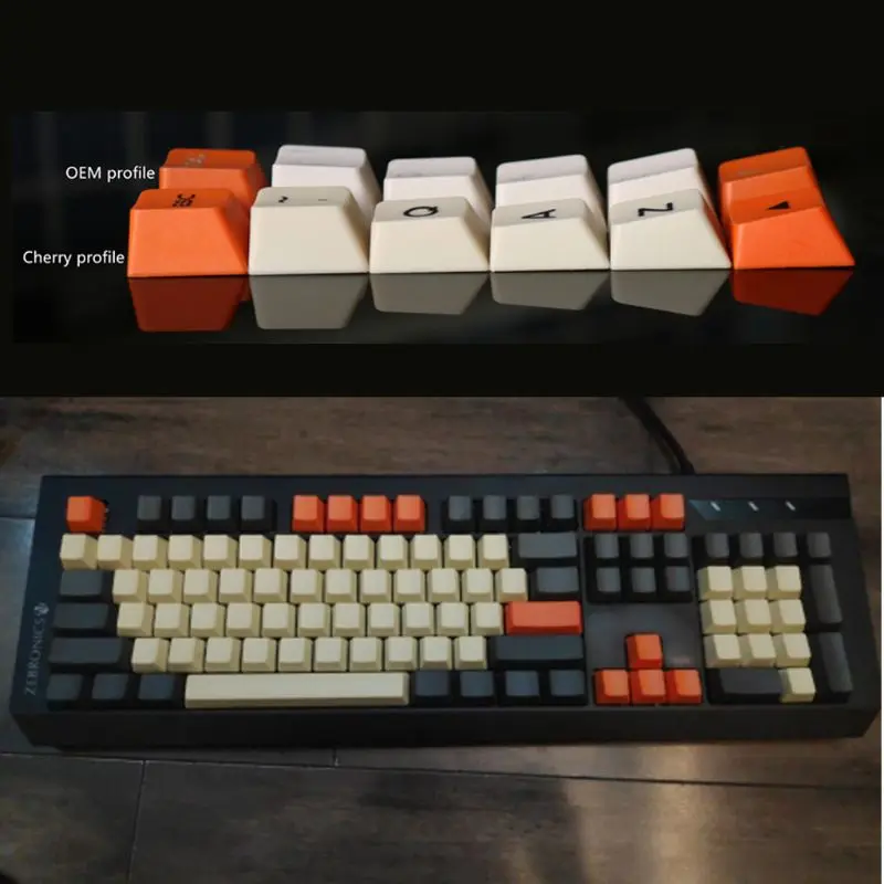 Carbon Color 104+21 Key Laser Carving OEM Profile PBT For filco Cherry G80-3800 3850 3000 Mechanical Keyboard Keycap
