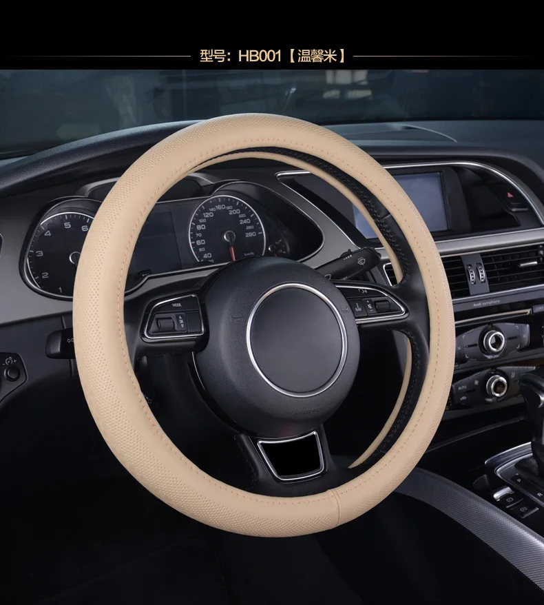 Tiguan Sagitar Lavida CC Bora Jetta чехол из натуральной кожи для рулевого колеса автомобиля Honda CRV Helter Skelter Fit