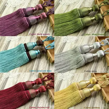 

2PC Hanging Belt Ball Tieback Curtain Clip Tassels Tiebacks Curtains rope Tie backs Home Curtain Decorative Accessories /BY
