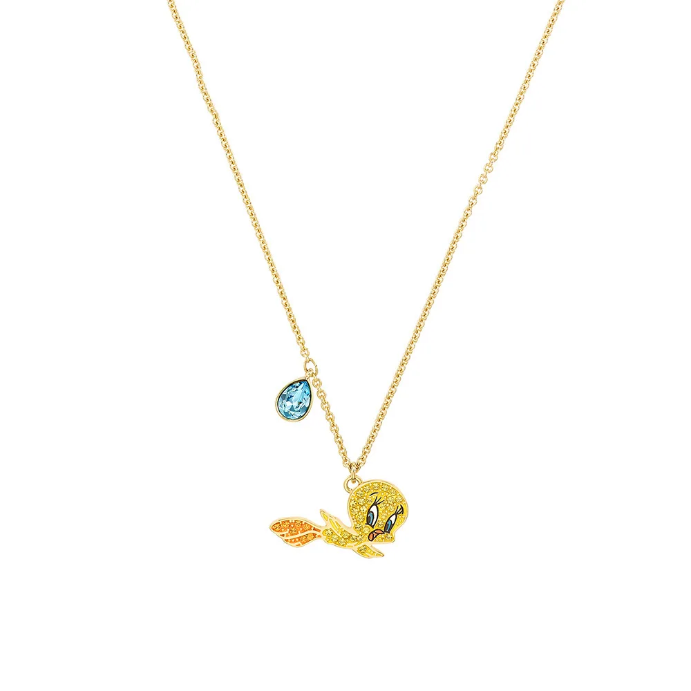 

High quality 1:1 Swa Golden Bird Pendant with Canary Tree Lady Necklace