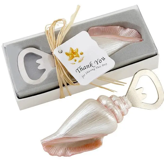 100 pcs Conch Bottle Openers Favors Gift for Guest Beach Series Wedding Sea Shell Bottle Opener Kithcen Accessories SN160
