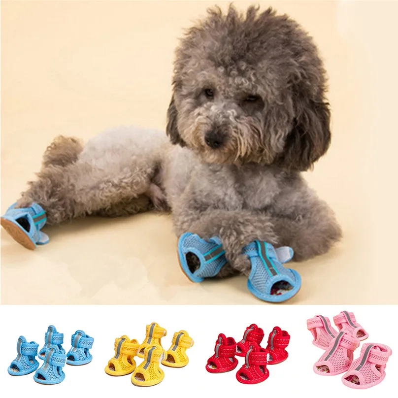 Fashion Dog Shoes Summer Shoes Breathable Mesh Shoes Dog Sandals Prevent Hot Feet &4jj26Dog