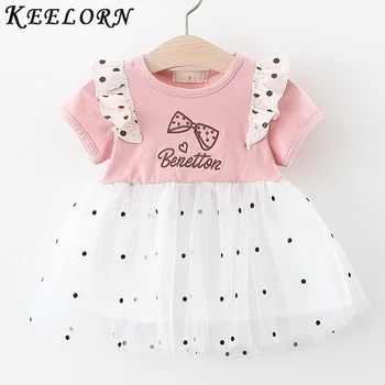 

Keelorn Baby Dresses 2020 New Summer Toddler Girls Mesh Dress Sweet Polka Dot Princess Costume Lovely Girls Fashion Baby Clothes