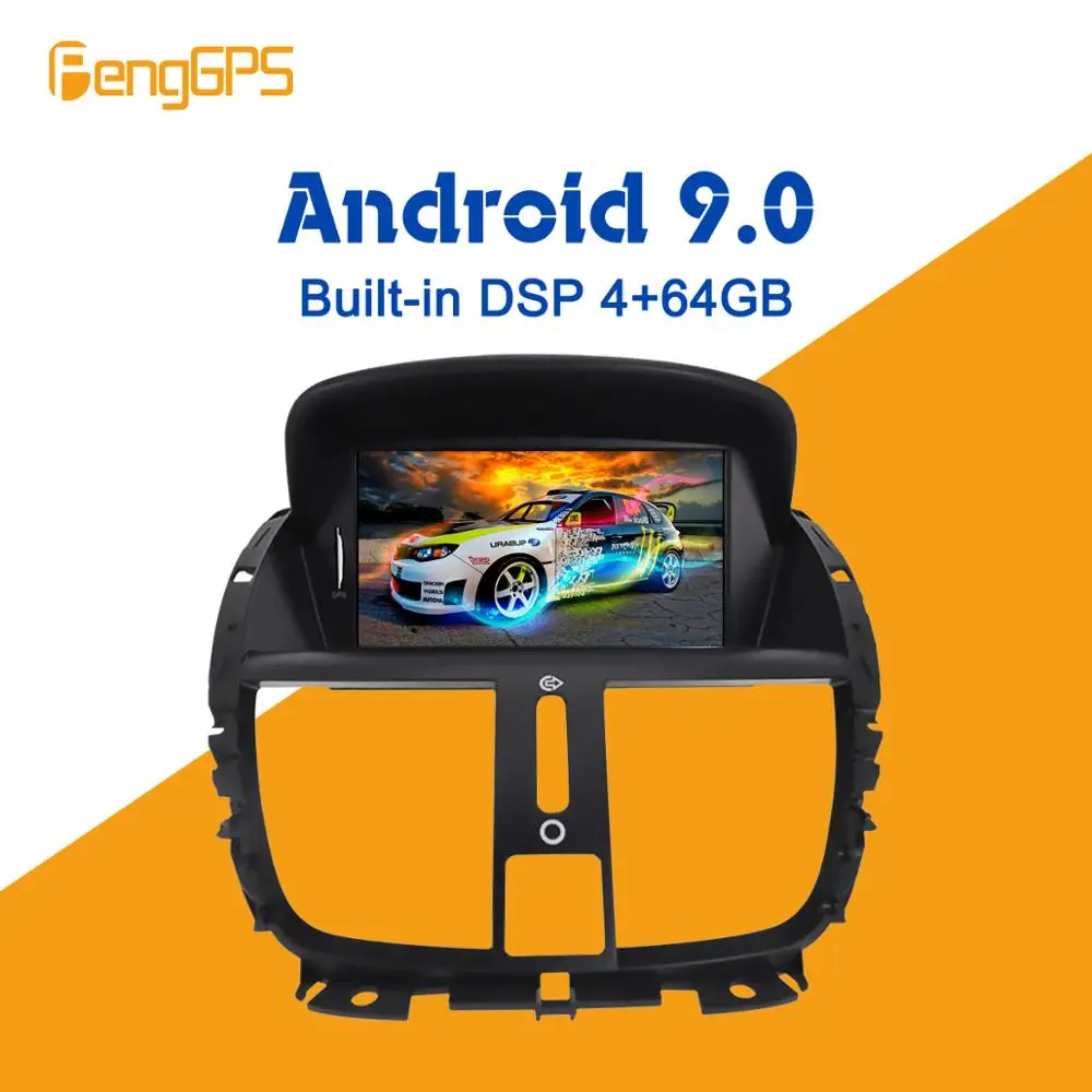 Android 9,0 4+ 64 Гб px5 встроенный DSP Автомобильный мультимедийный dvd-плеер gps радио для peugeot 207 2008- gps Навигация стерео видео