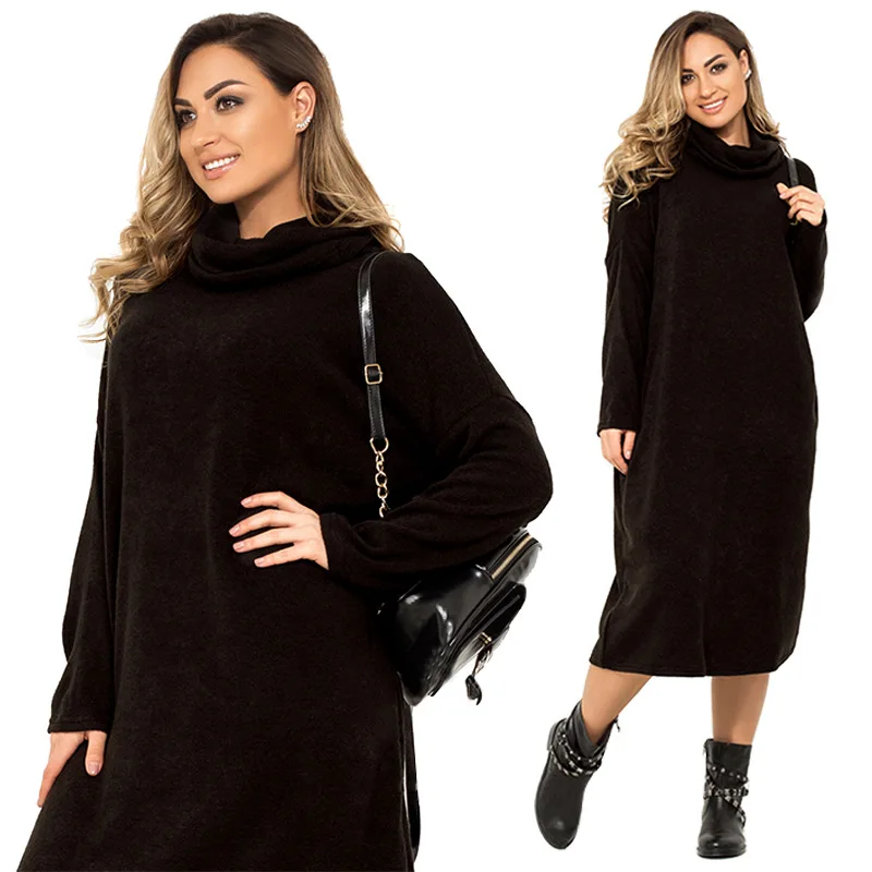 TUHAO осенне-зимние женские платья 6XL 5XL 4XL большого размера Элегантное повседневное платье размера плюс офисные комбинезоны Vestidos LZ05