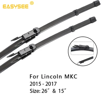 

PNSL Car Windscreen windshield Wiper Blades for Lincoln MKC Fit pinch tab Arms 2015 2016 2017 26" & 15”