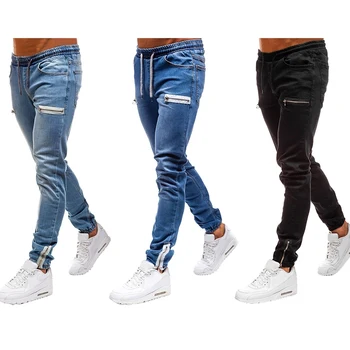 

Styles Men Pants Stretchy Ripped Skinny Biker Embroidery Print Jeans Zipper Hole Slim Fit Denim Scratched High Quality Jean