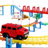 Sunsi le Детский развивающий Электрический поезд город Собранный DIY игрушка 75 шт. отправить автомобиль