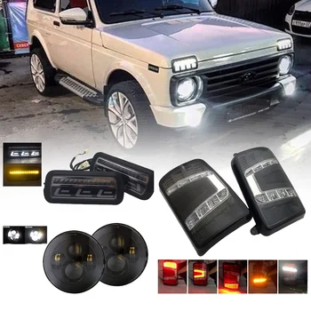 

Marlaa For Lada Niva 4X4 1995- LED Rear Tail Lights For Niva 4x4 with Daytime Running Lights LED Brake Signal For LADA NIVA