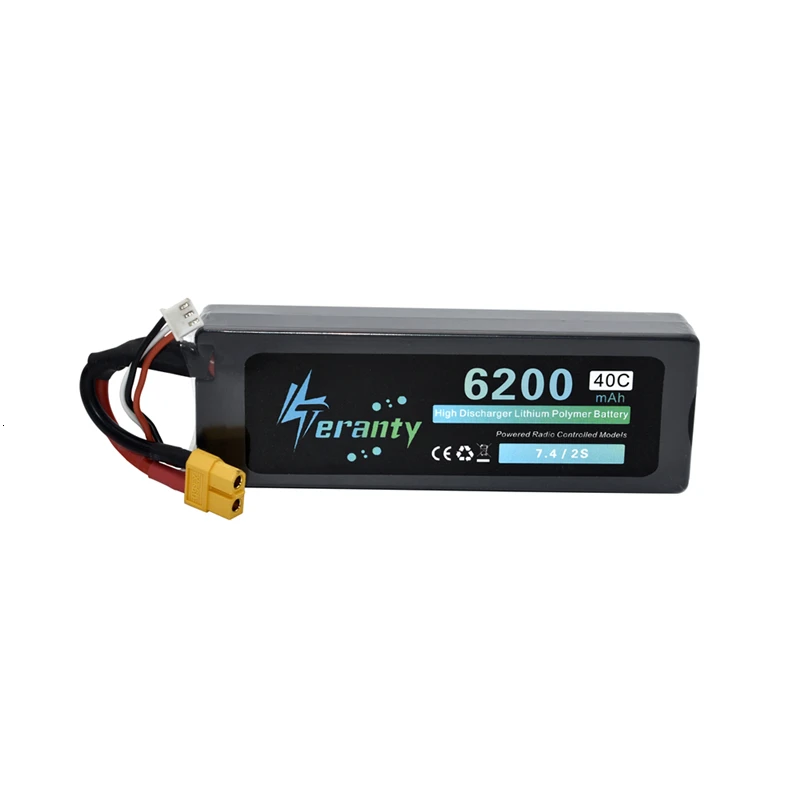 2s 7,4 v 6200mAh Lipo батарея для радиоуправляемого дрона вертолета автомобиля лодки квадрокоптера запасная часть 40C 7,4 v литиевая батарея