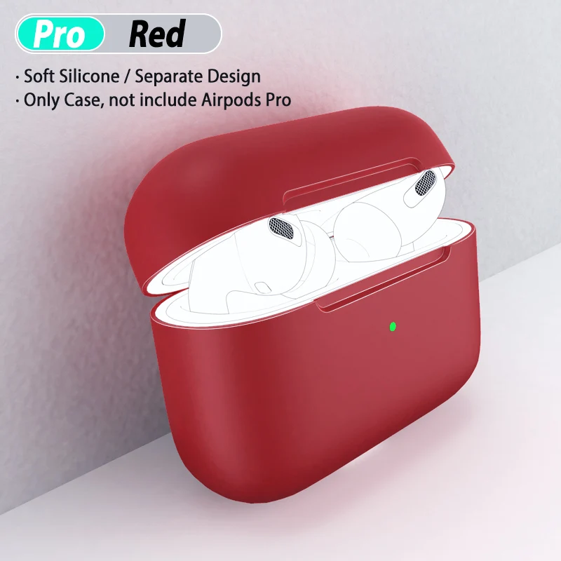 Защитный чехол для Apple Airpods Pro Air Pods Pro чехол силиконовый чехол для Airpod Pro чехол s Tranparent прозрачный Кристальный чехол - Color: Red