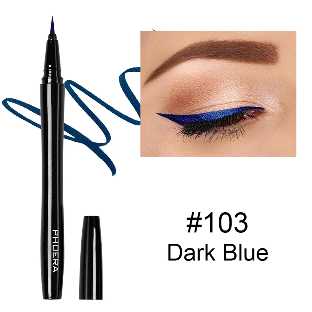 6 цветов, жидкая подводка для глаз, карандаш, черный, долговечный, быстрое высыхание, красота, для макияжа глаз, инструменты, водостойкий, грязеотталкивающий карандаш для глаз - Цвет: Dark Blue