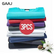 GAAJ, женская футболка, 100 хлопок, 3 шт., футболка, базовая, пустая, футболка для женщин, 3 упаковки, одноцветные топы, уличная футболка, 4XL, 5XL, 6XL
