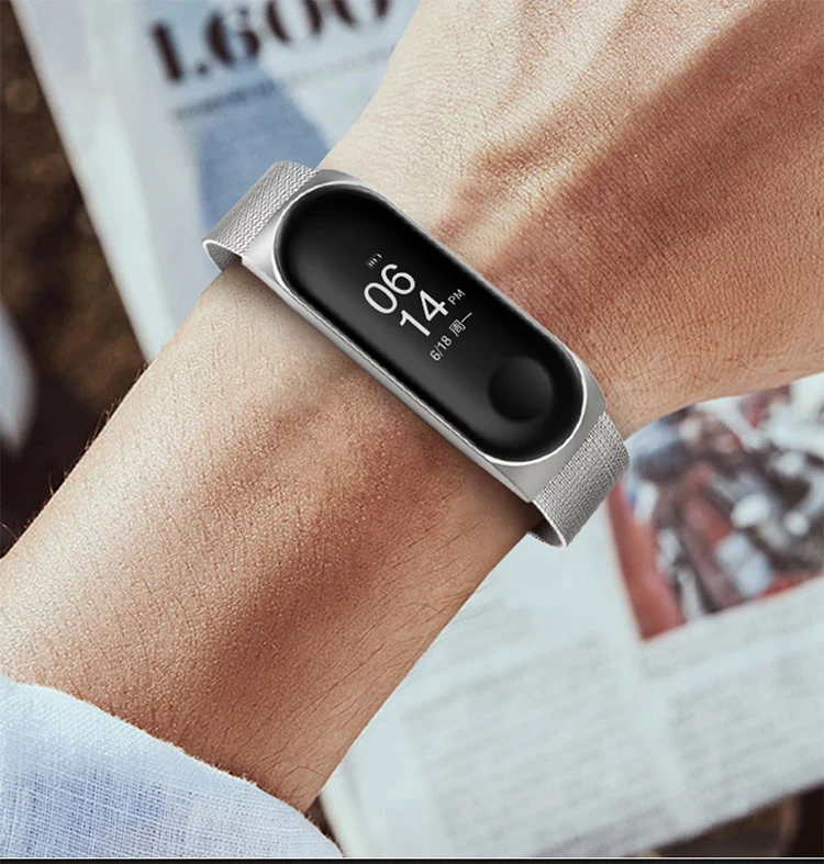 BOORUI для xiaomi mi Band 3 4 ремешок с металлической пряжкой mi band 4 ремешок из нержавеющей стали Безвинтовой mi band 3 ремешок для xiaomi mi band 4