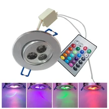 COB светодиодный 3W стеклянный светодиодный потолочный панельный светильник Встраиваемый светильник Светодиодный точечный светильник AC100-245V RGB пульт дистанционного управления