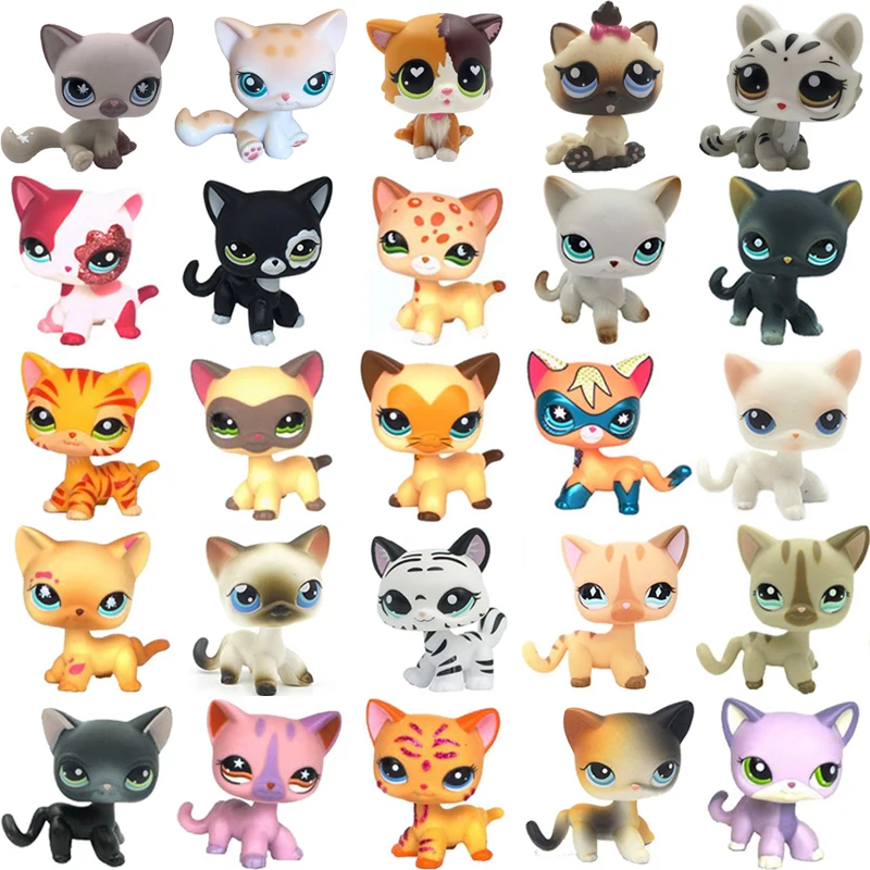 226 Rare Animalerie Lps Jouets Debout Petit Poil Court Chat Rose 2291 Gris 5 Noir 994 Vieux Original Pet Jouets Chaton Livraison Gratuite In