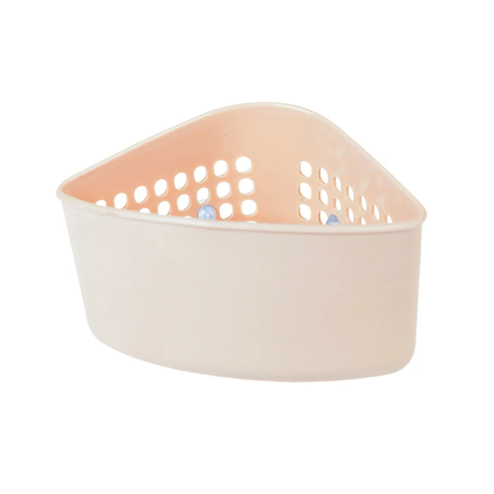 Triangular Storage Holder Multifunctional Drain Shelf Rack Sucker for Kitchen LBShipping - Цвет: Бежевый