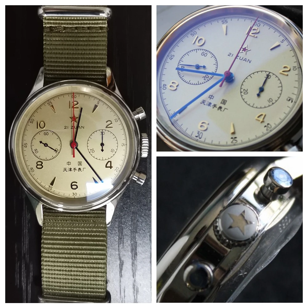 1963 Watch Men Pilot Chronograph Wristwatch Seagull ST1901 Hand Wind Mechanical Movement Air Force 38mm 40mm Reloj Hombre
