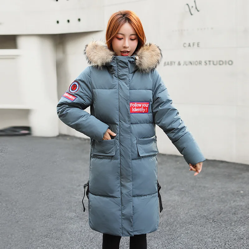 

Down Jacket Cotton-padded Clothes Women's Long over-the-Knee 2019 New Style Autumn And Winter Overcoat WOMEN'S Dress Winter Coat