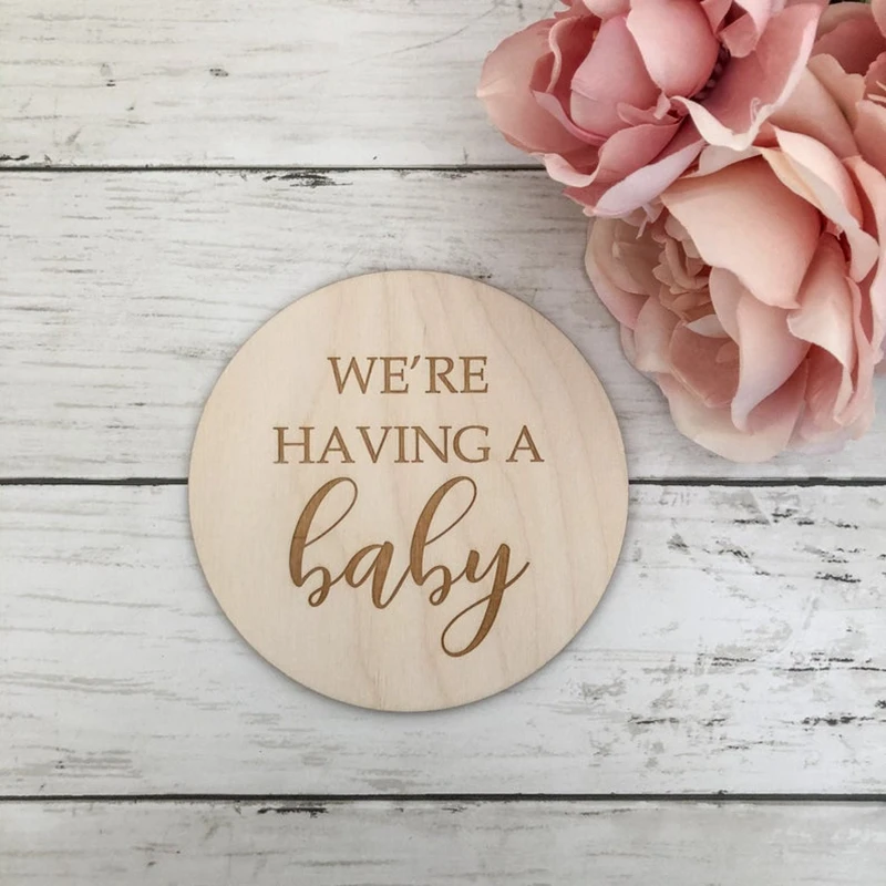 

free shipping 20pcs We're Having A Baby Sign Pregnancy Announcement Mom To Be card