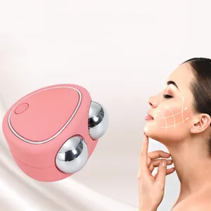 1Pcs Face Slimming Facial Massager Microcurrent Face Lifting Machine EMS Double Roller Massager Skin Tightening Anti Wrinkle