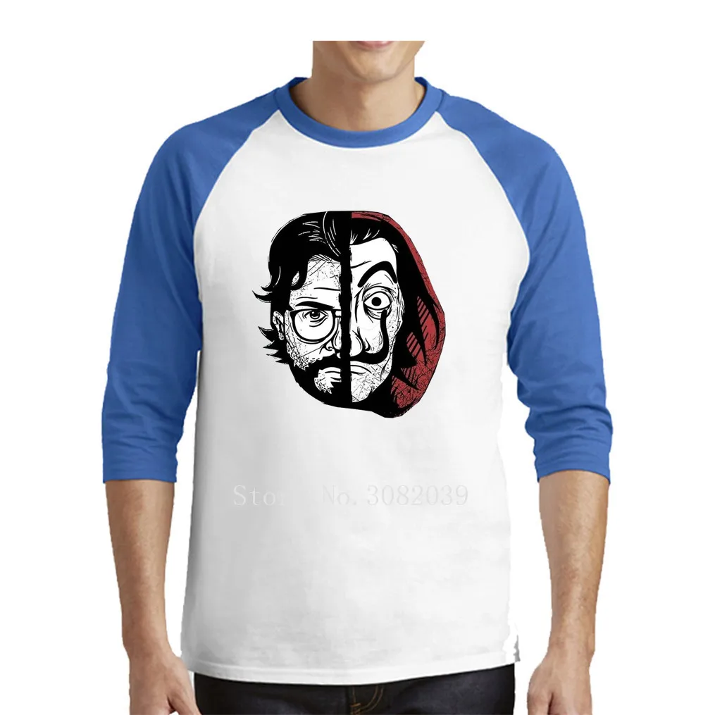 Мужские футболки La Casa De Papel Money Heist футболки House Of paper Camisetas Hombre футболки с длинными рукавами для мальчиков - Цвет: Королевский синий