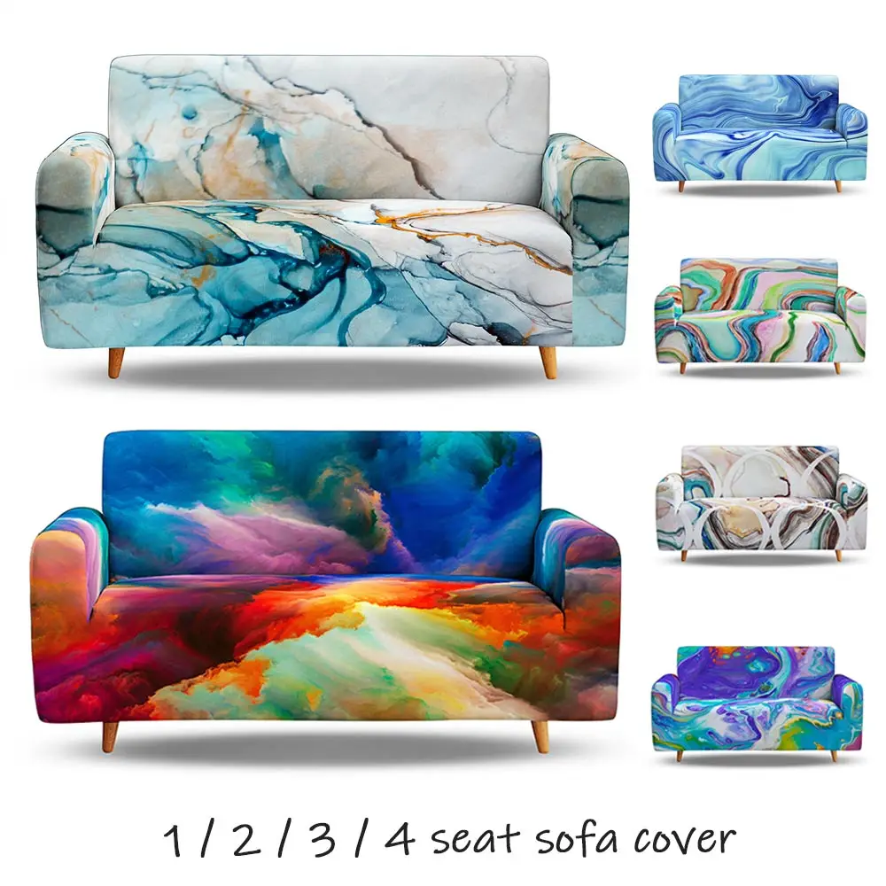 

2020 Color texture 3D printing non-slip elastic Stretch Sofa Coverï¼Œ for Living Room Couch Cover L shape 1/2/3/4 Seater