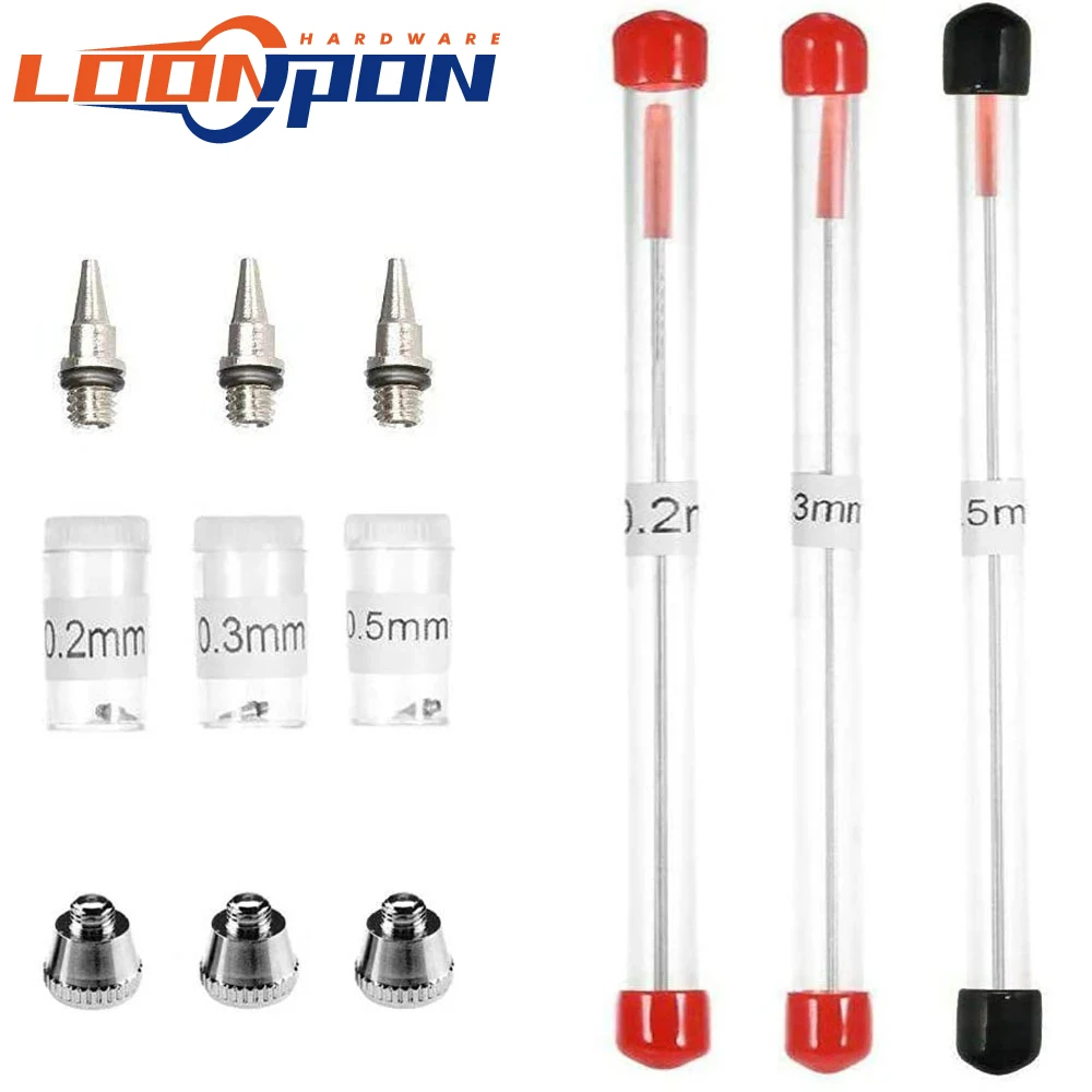 

Airbrush Nozzle Needle Replacement Parts for Airbrushes Spray Gun Model Spraying Paint Accessories 0.2mm 0.3mm 0.5mm