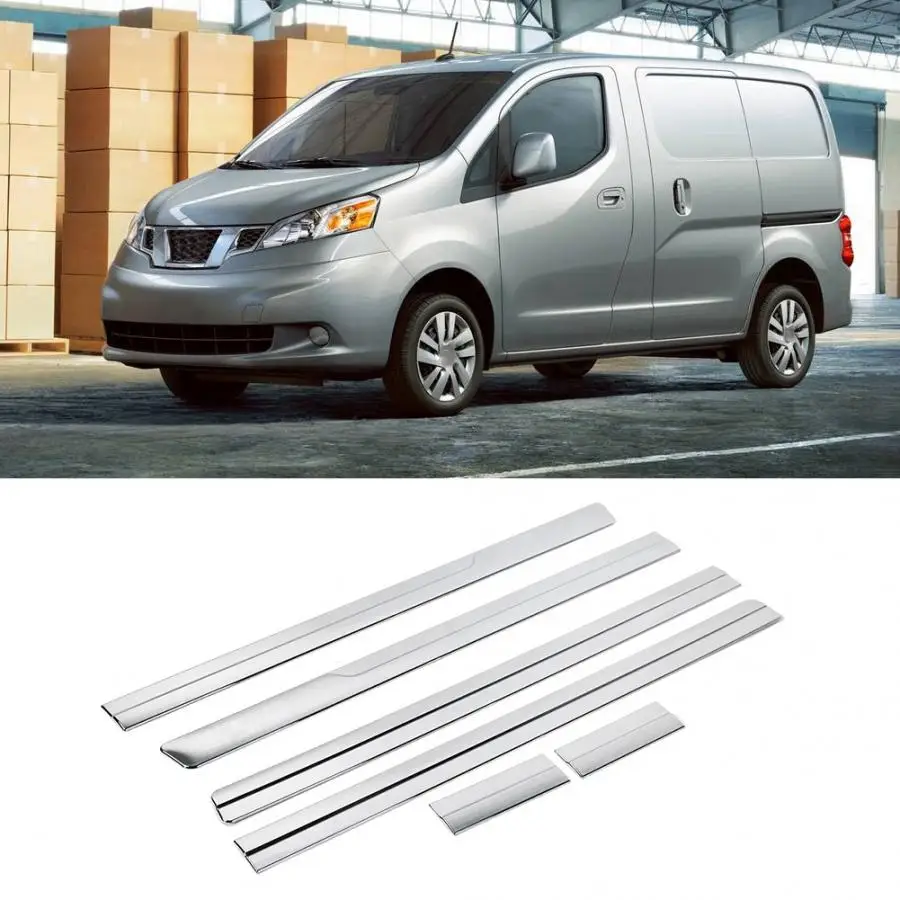 6 шт., Накладка на порог автомобиля, защитная накладка для NV200, покрытие для автомобиля, хромированные аксессуары для укладки