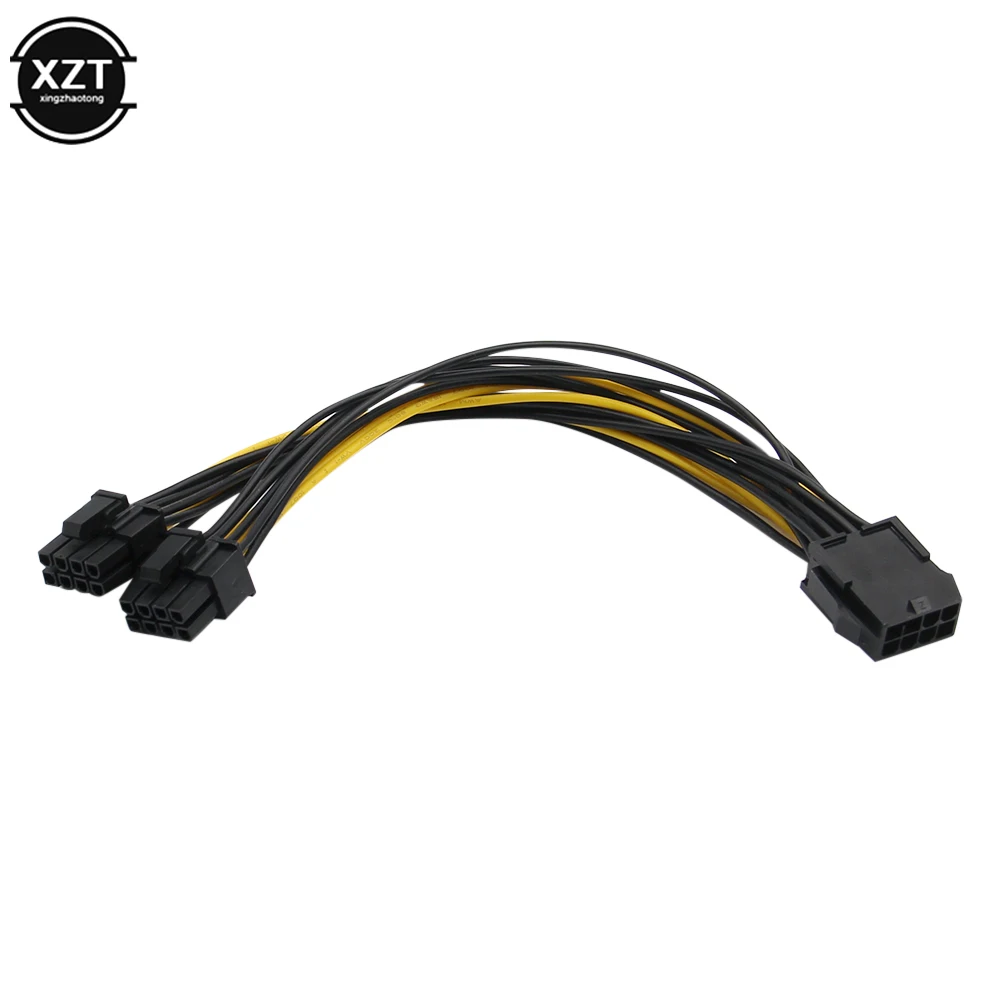 GPU 8pin for graphics card BTC Miner 20cm Female to dual PCI-E PCI Express 8p ( 6+2 pin ) Male power cable 18AWG wire