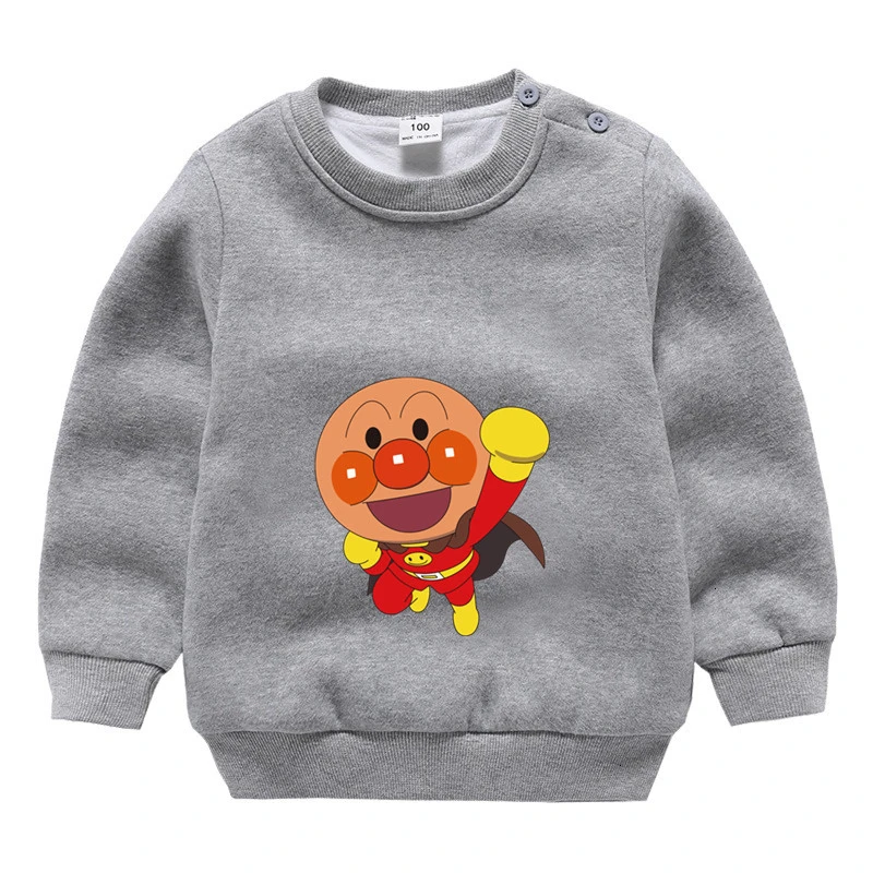 От 3 до 9 лет аниме Anpanman плюс бархатный свитер для мальчиков и девочек смешной Сращивание Цвет ребенок o-образным вырезом Топы Дети мультфильм ребенок - Цвет: as picture