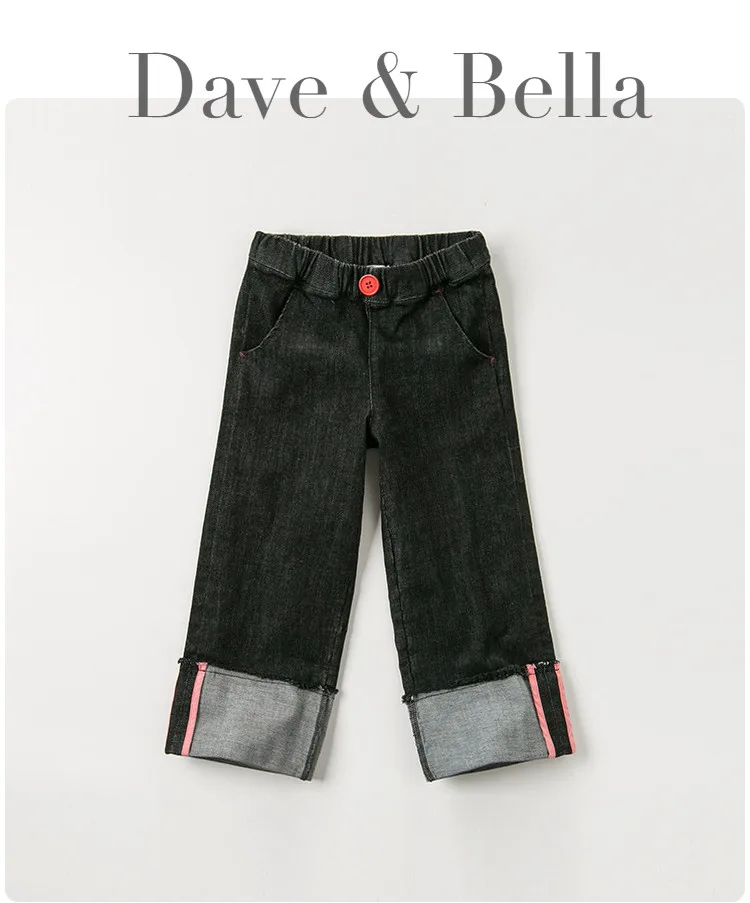 DBK10679 dave bella autumn kids girl jeans pants full length pants infant toddler trousers