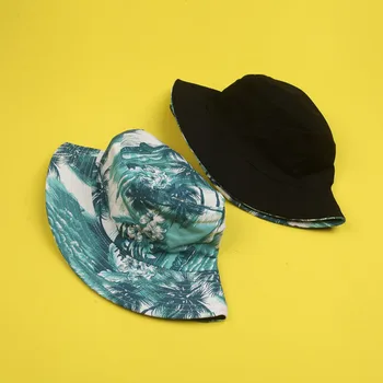 

Double-sided wearing fisherman hats men and women spring and summer shade hat basin hat street personality tide hat couple