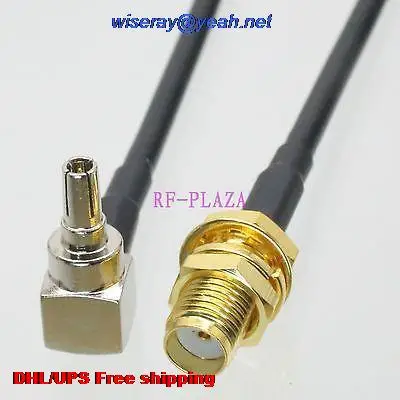 

DHL/EMS 100 pcs Cable 10cm SMA female nut to CRC9 male right angle RG174 Pigtail jumper cable with one year warranty-A2