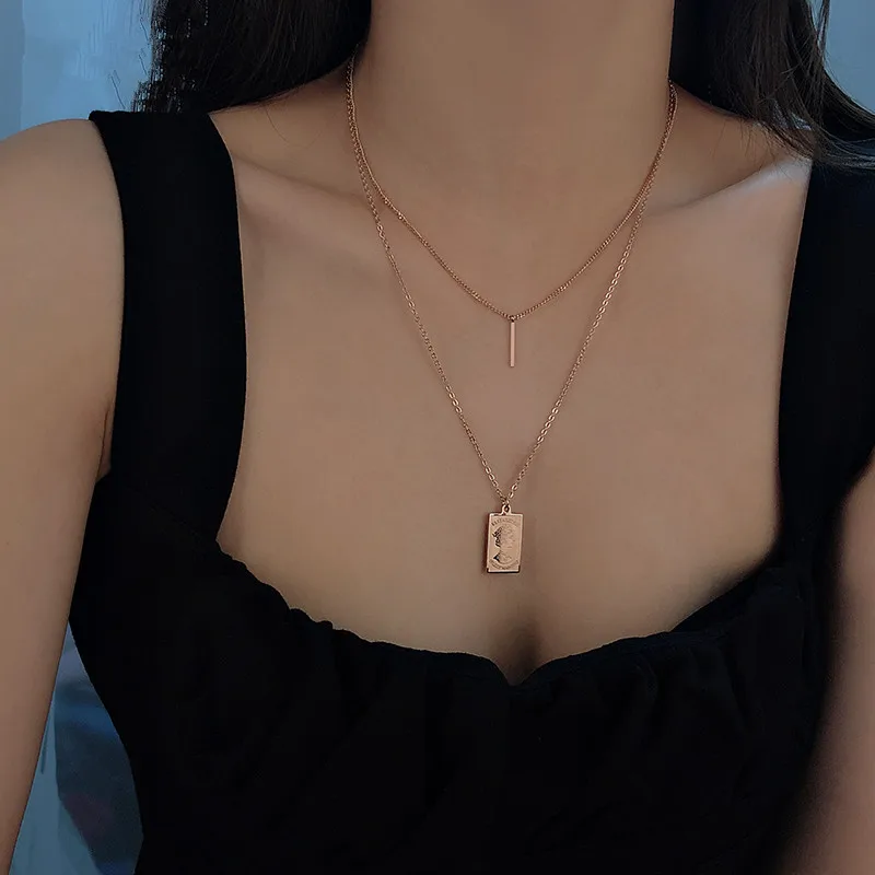 YUN RUO винтажное монетное многослойное ожерелье с подвеской модное розовое золото титановая сталь женское ювелирное изделие подарок никогда не выцветает Прямая поставка
