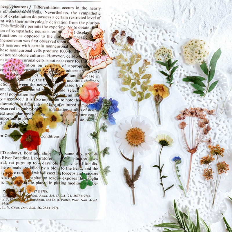 Journal-Decoration Sticker Album Package Scrapbooking Flowers Bullet Diary Vintage DIY