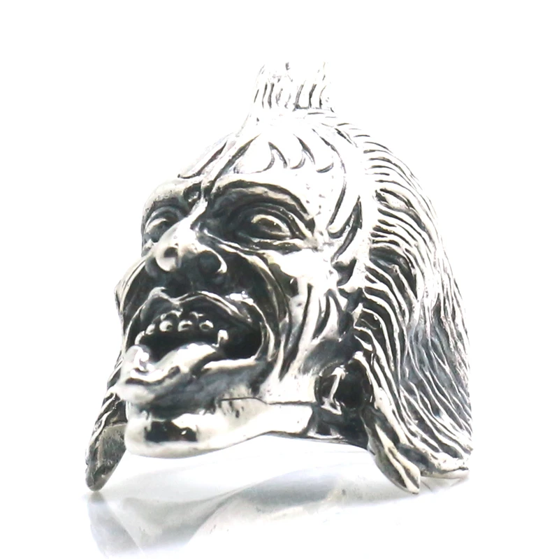 Unisex 925 Silver Cool Punk Gothic Rock Star Cool Skull Classic Ring